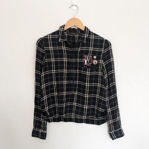 Zara plaid long sleeve  top